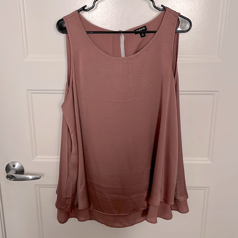 Mauve silk tank top blouse